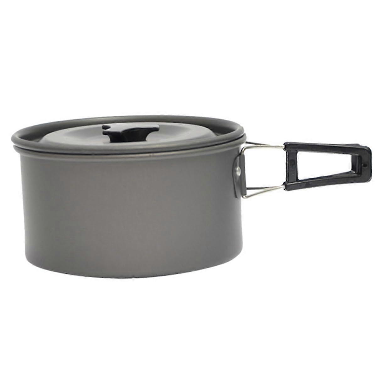 1Satz Camping Cookware Set Lightweight Non-Stick Pot for Outdoor Backpacking Durable High-Temperature Resistant with Carry Bag