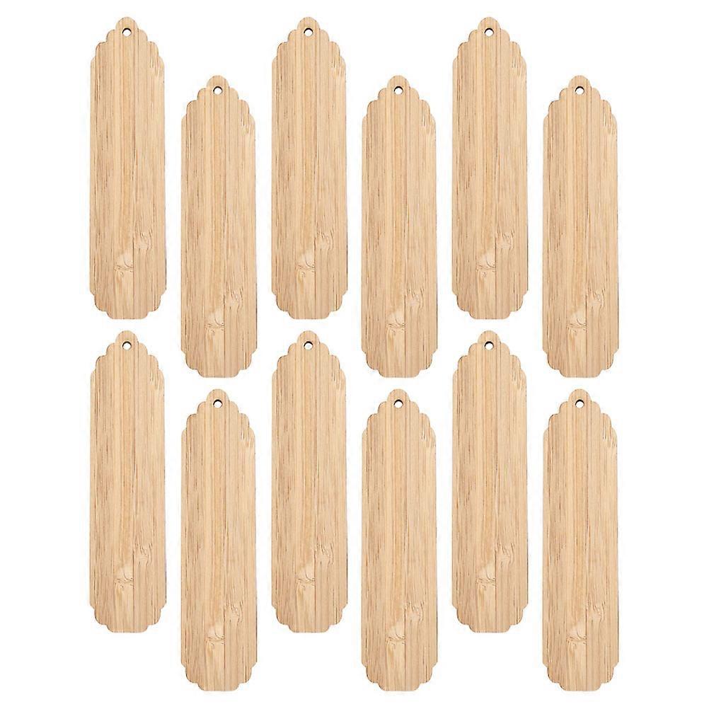 Wooden Blank Bookmark Rectangle Shape Handcrafted For Diy Projects 12Set