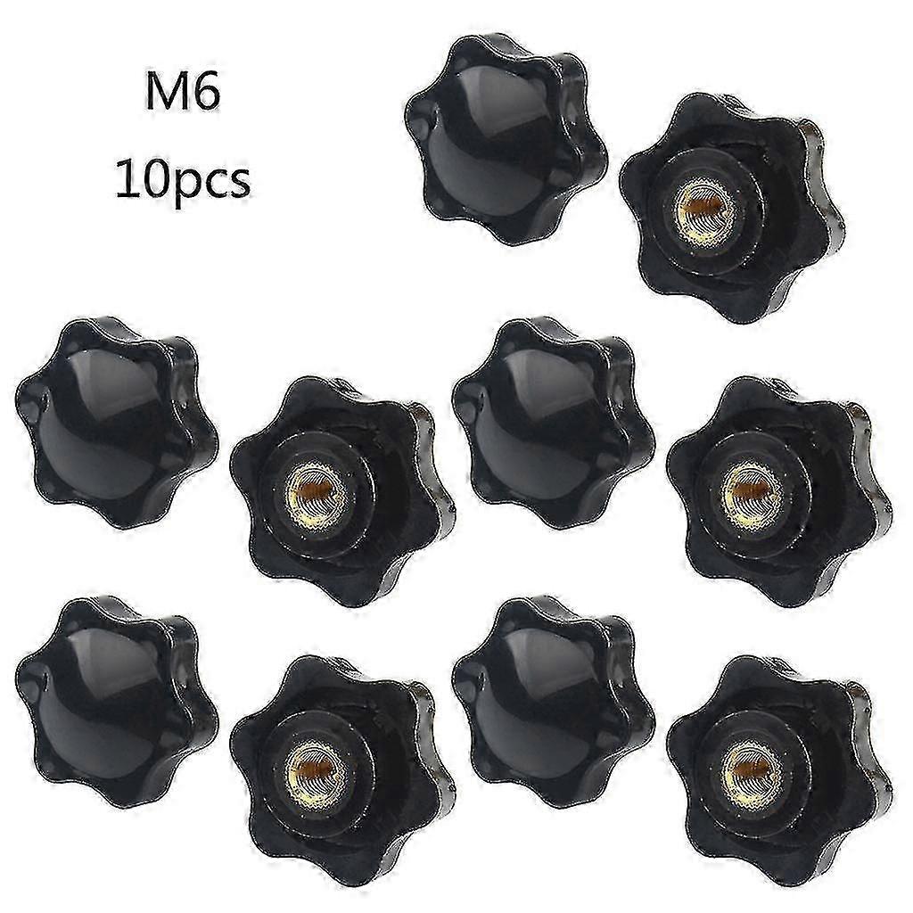 10 pcs M5 / M6 / M8 / M10 Filetage femelle Tête hexagonale Serrage Vis bouton Écrou à oreilles