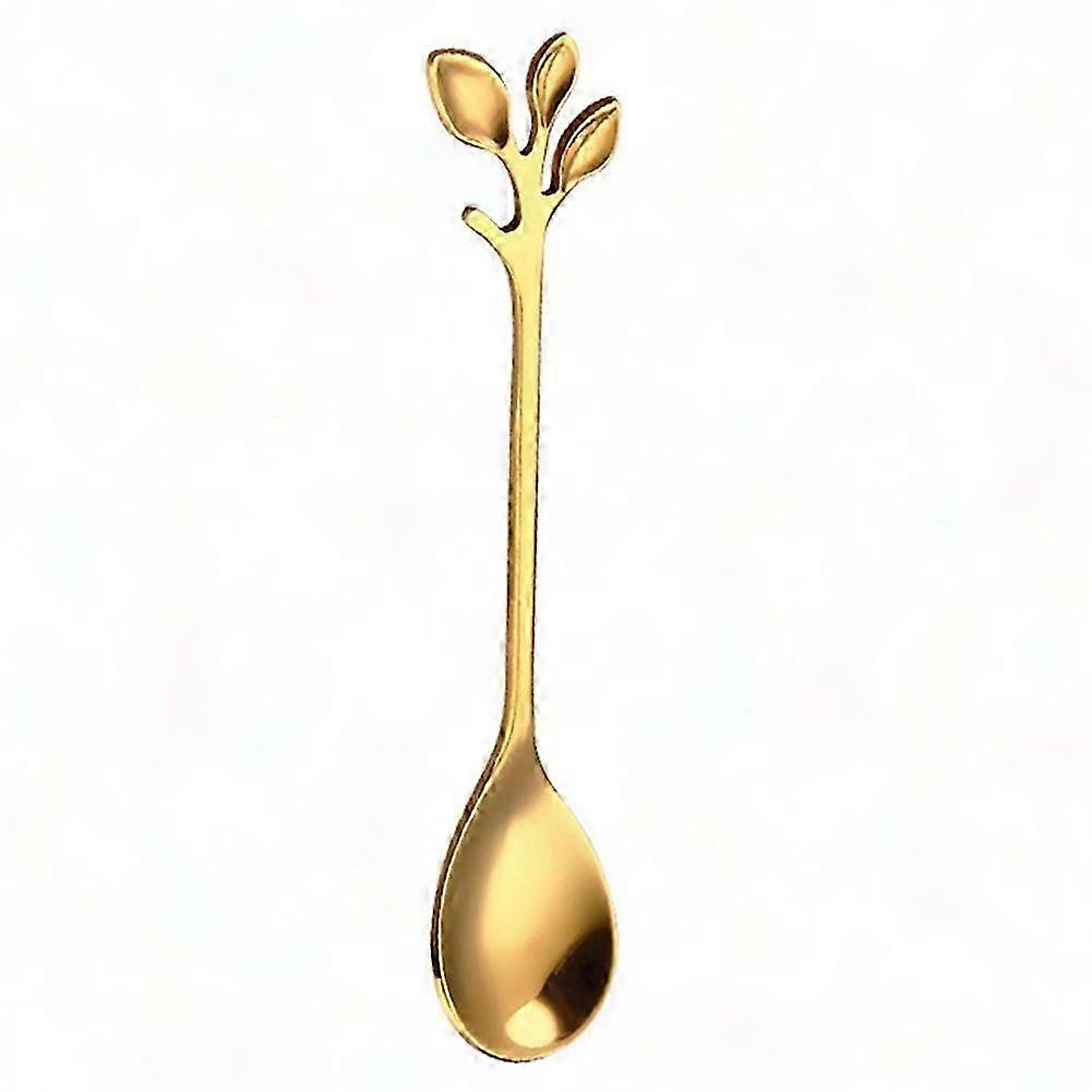 Leaf Shape Handle Coffee Spoon Dessert Scoop Fork Tableware Kitchen Accessories