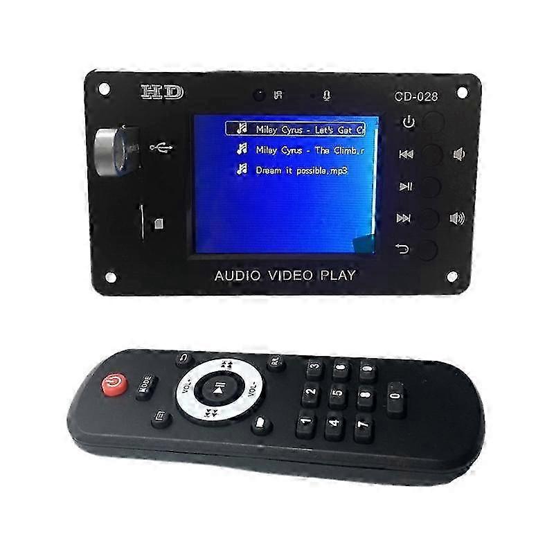 Bluetooth 5.0 MP5 MP4 MP3 Decoder Board Music Player Stereo Audio Receiver HD Video DIY WAV APE Decoding FM Radio USB TF for Car Amplifier