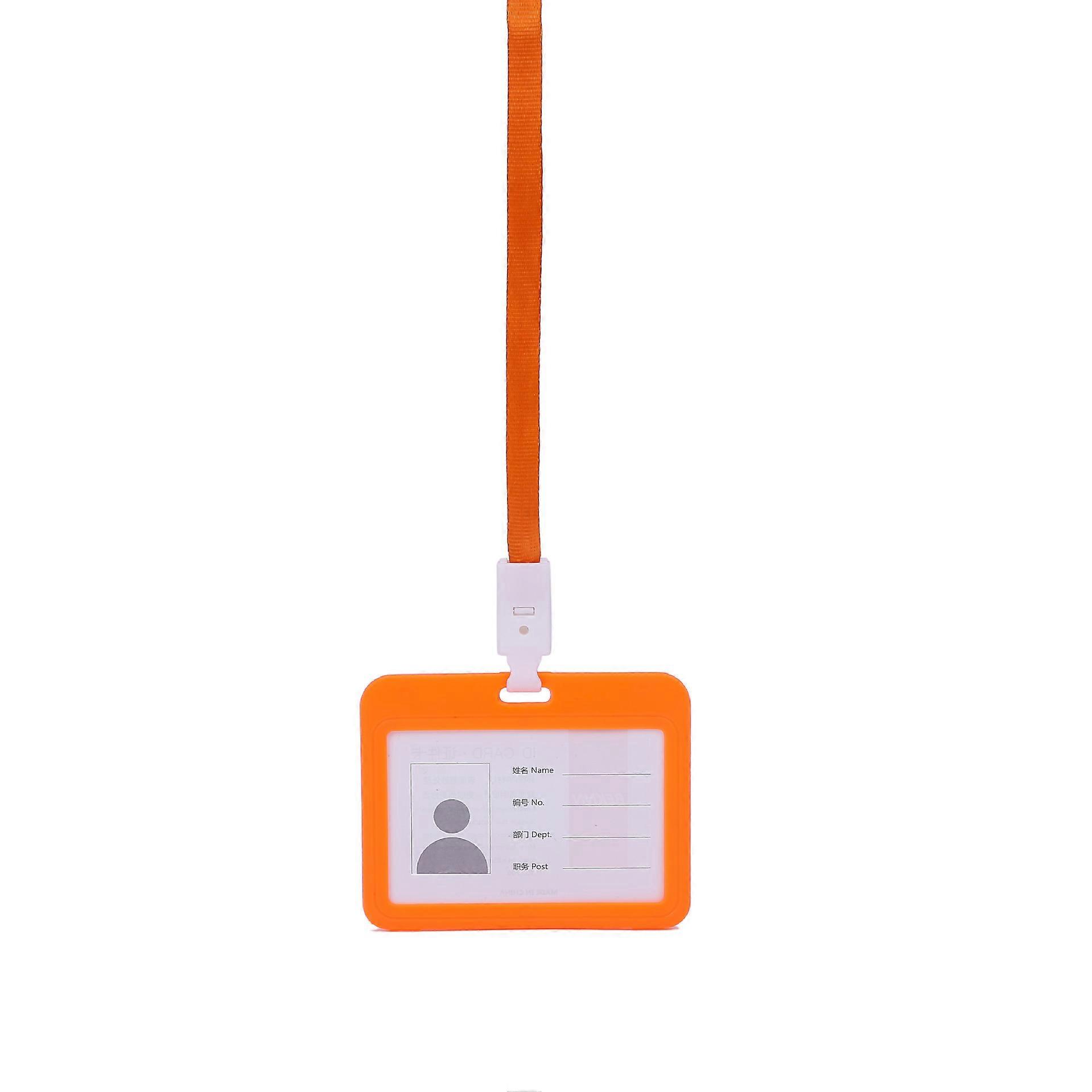10 pcs Name Badges, Conference Work Pass ID Cards for Business, Office and School Badges (Orange)