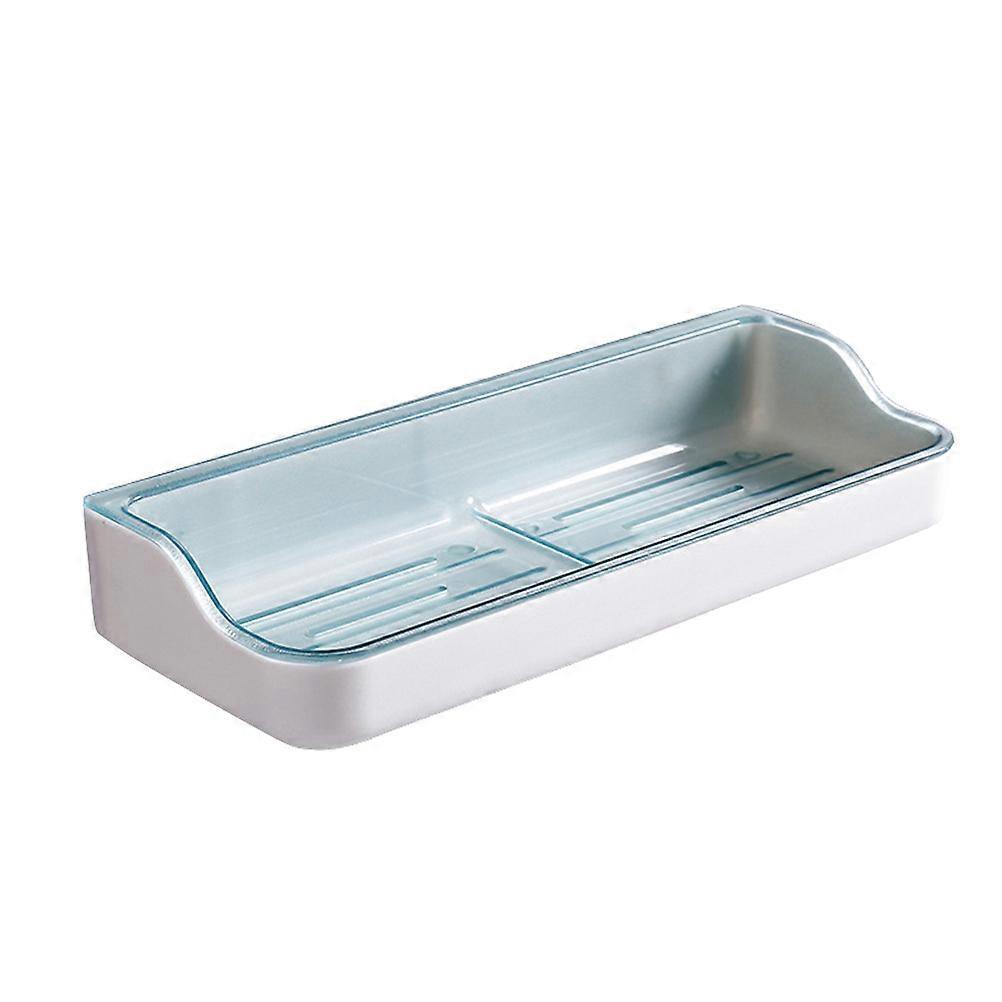 Hanging Soap Dish Wall Soap Tray Double Layer Soap Box Bathroom Kitchen Accessory Blue Color 23X9cm 1Pcs
