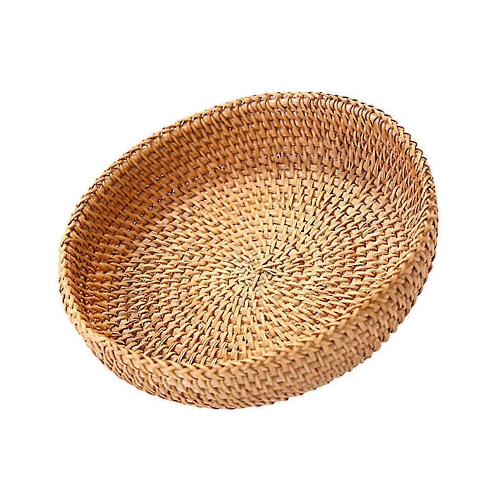 Rattan Cans Plate Simple Design Party 18 x 18 x 4.5 Cm Breathable 1Set