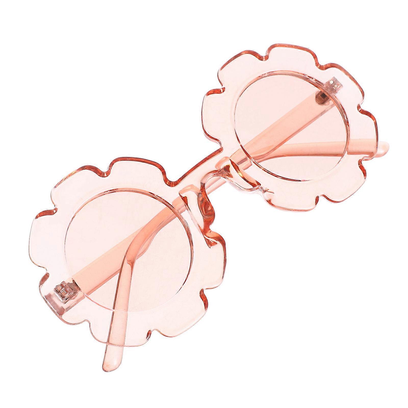 Transparent Pink Sunflower Sunglasses for Durable Outdoor Protection with Safe, Non Toxic Frame for Boys