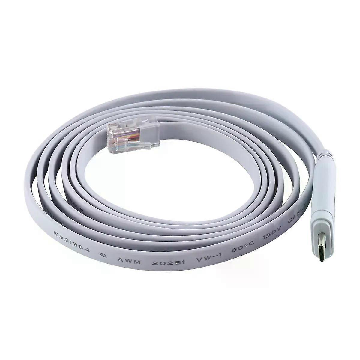 USB TO Type C Console Configuration Cable Type C to RJ45 Serial Router Debugging Cable
