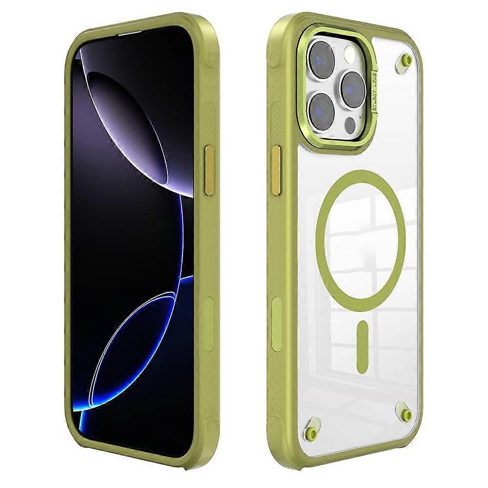 For iPhone 16 Pro Case Compatible with MagSafe Corner Protection PC + TPU Clear Back Cover