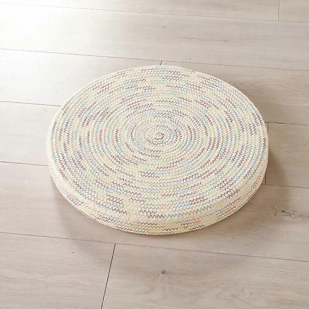 Rope Fabric Futon Pillows 50x10cm - Round Meditation Floor Cushions for Bedroom and Household Use