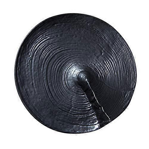 Ceramic Plates, Black and White Round Dinner Plates for Steak and Pasta, Irregular Design, Hotel Restaurant Tableware