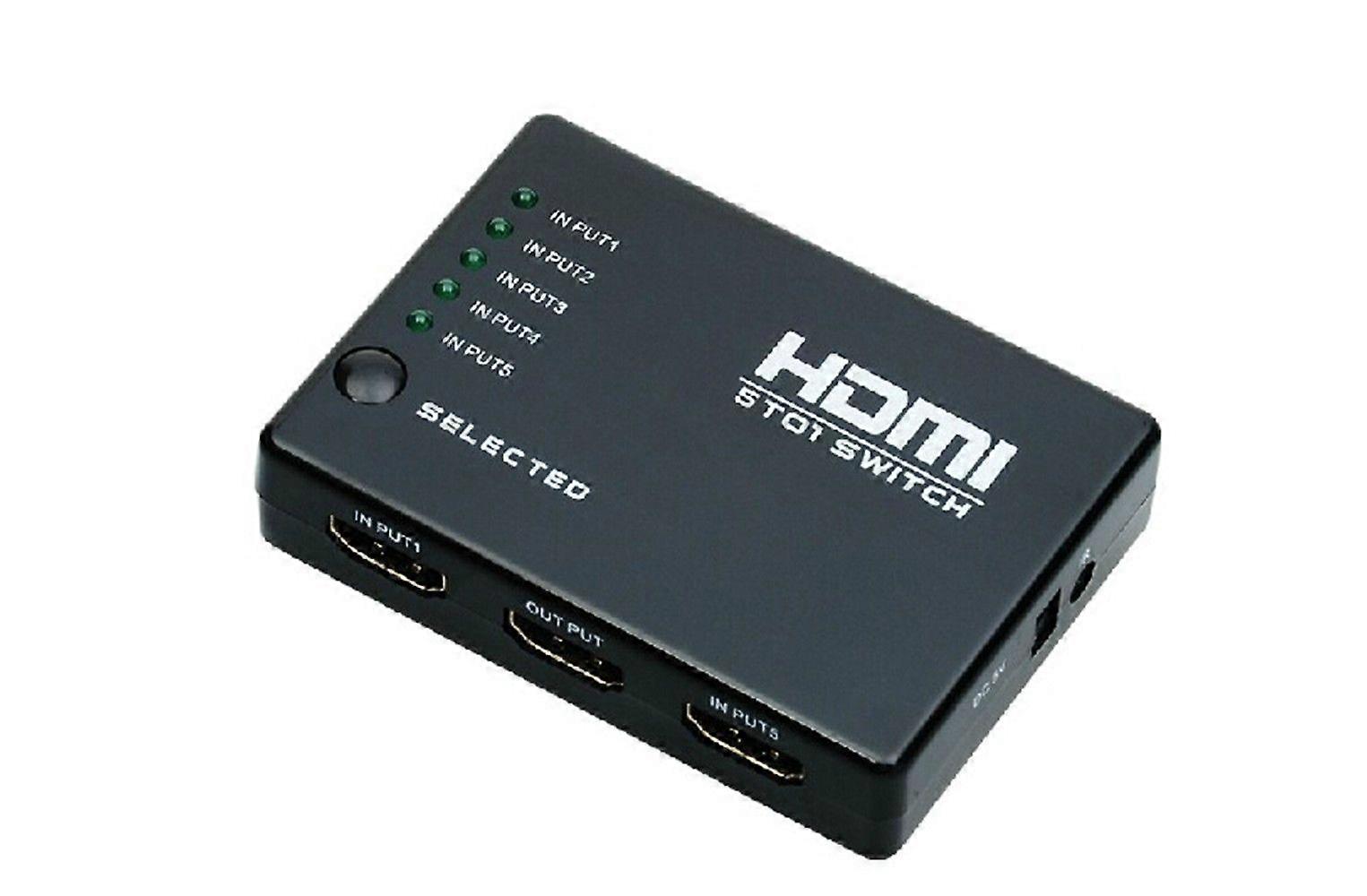 5-port 1080P switch selector remote splitter HDMI switch 4 HDTV PS3 DVD Xbox