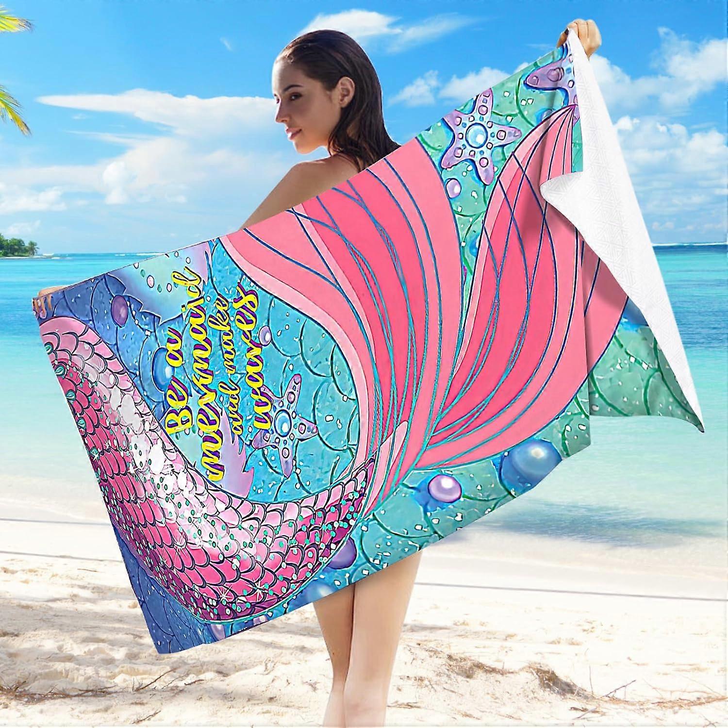 1 Beach Towel Quick Dry Bath Towel Absorbent Sand Blanket