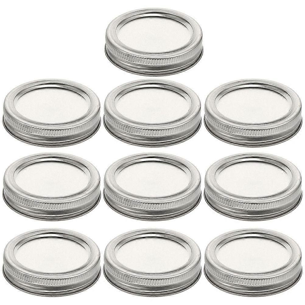 Reusable Canning Lids Practical Jar Covers for Kitchen Use 10Pcs Silver