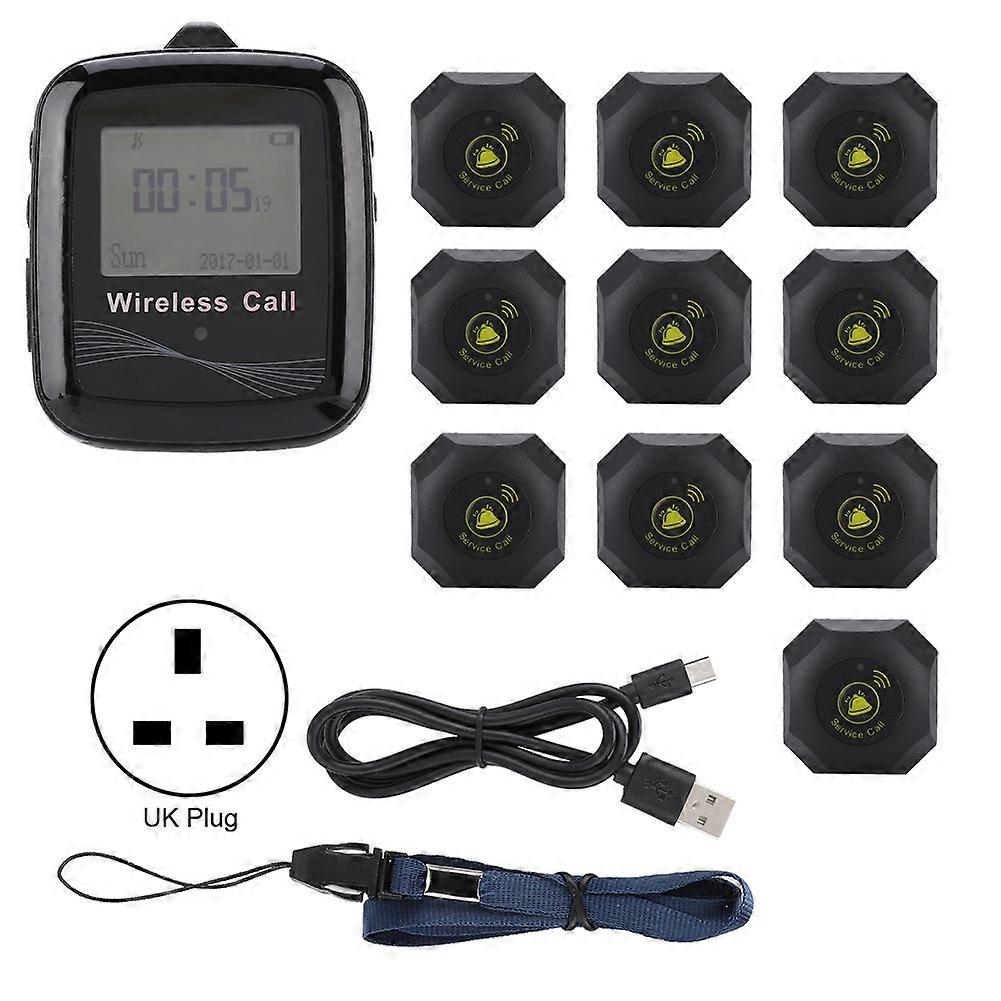 Restaurant Paging System Black Mobile Receiver 10pcs Black Wireless Pager