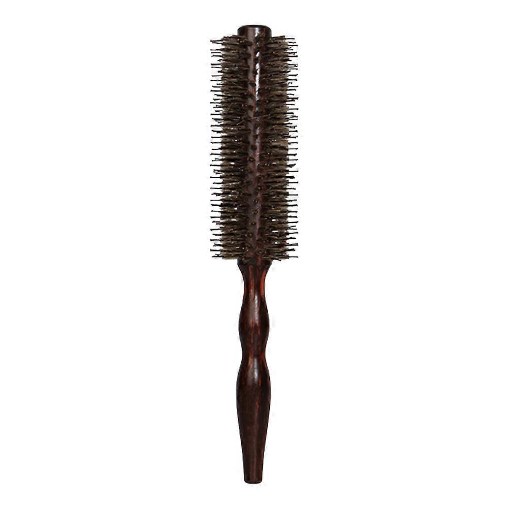 Wooden Handle Hair Curling Brush Scalp Massage Comb Detangling Tool for Styling Smooth Waves Curls Home Salon Use