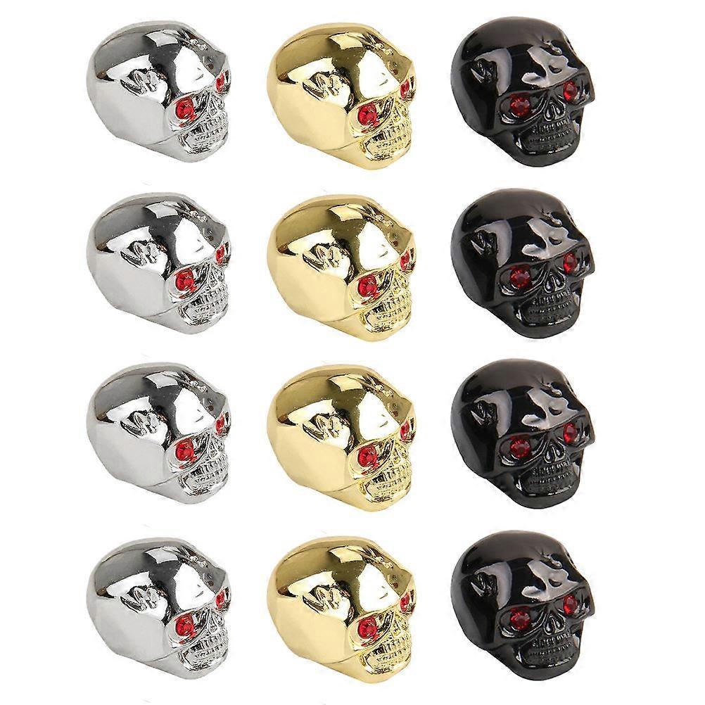 Skull Head Metal Guitar Volume Knobs 12pcs Durable Potentiometer Caps for Electric Guitar & Bass, Stylish Accessory for String Instruments, Easy