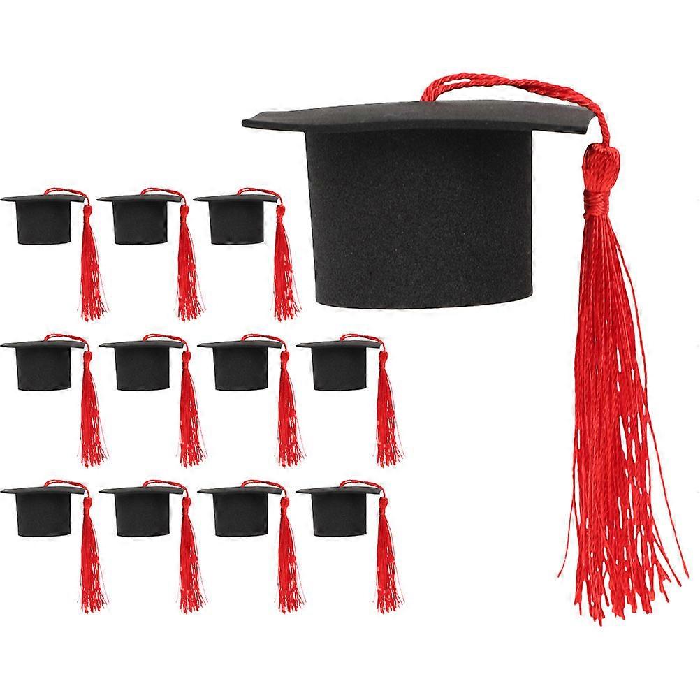 Kuchen Graduierung Party Tischdekorationen Polyester Leichtes Design 12Pcs Rot