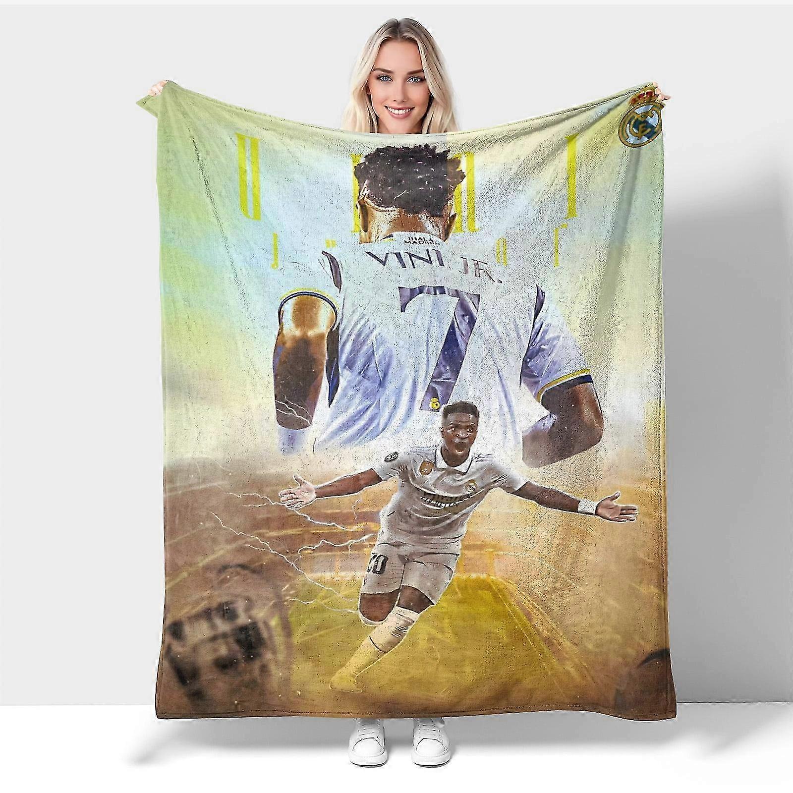 2025 Vini Jr Blanket 50&quot;X40&quot;,Throw Blankets Flannel Sleep Cozy Lightweight Ultra-Soft Micro Blankets for Sofa Trave-KDE36875