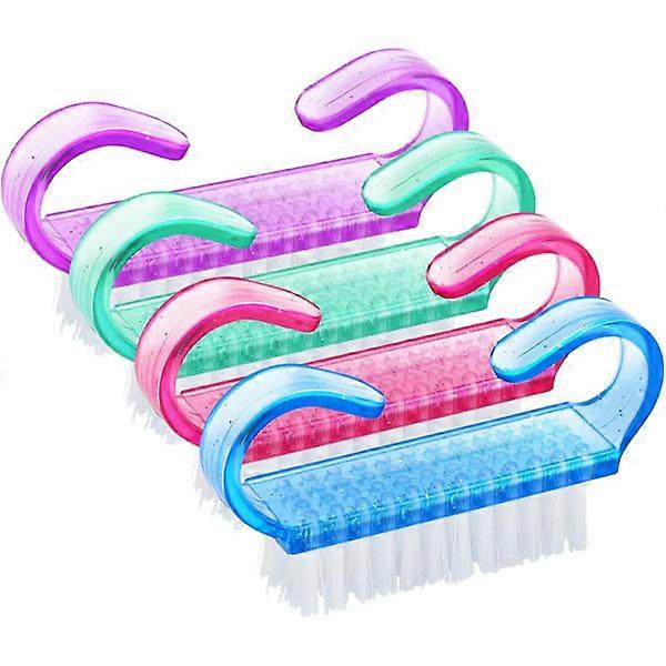 4-pack Nail Brushes, Plastic Brush for Hand Nails