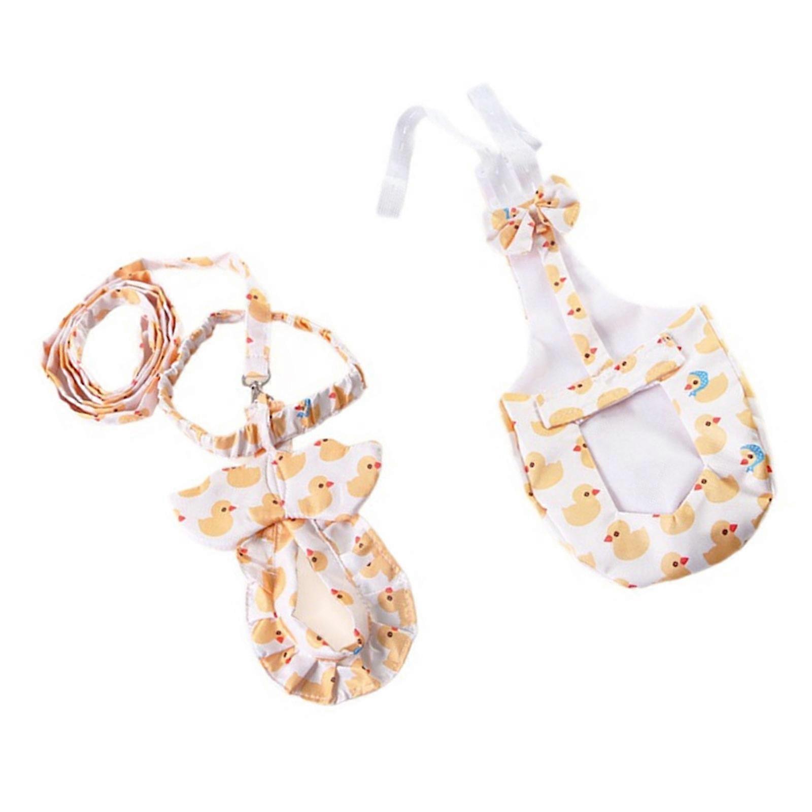 2pcs Set Animal Diaper Holder with Detachable Leash Breathable Fabric Fun Duck Diaper Leash Set  S