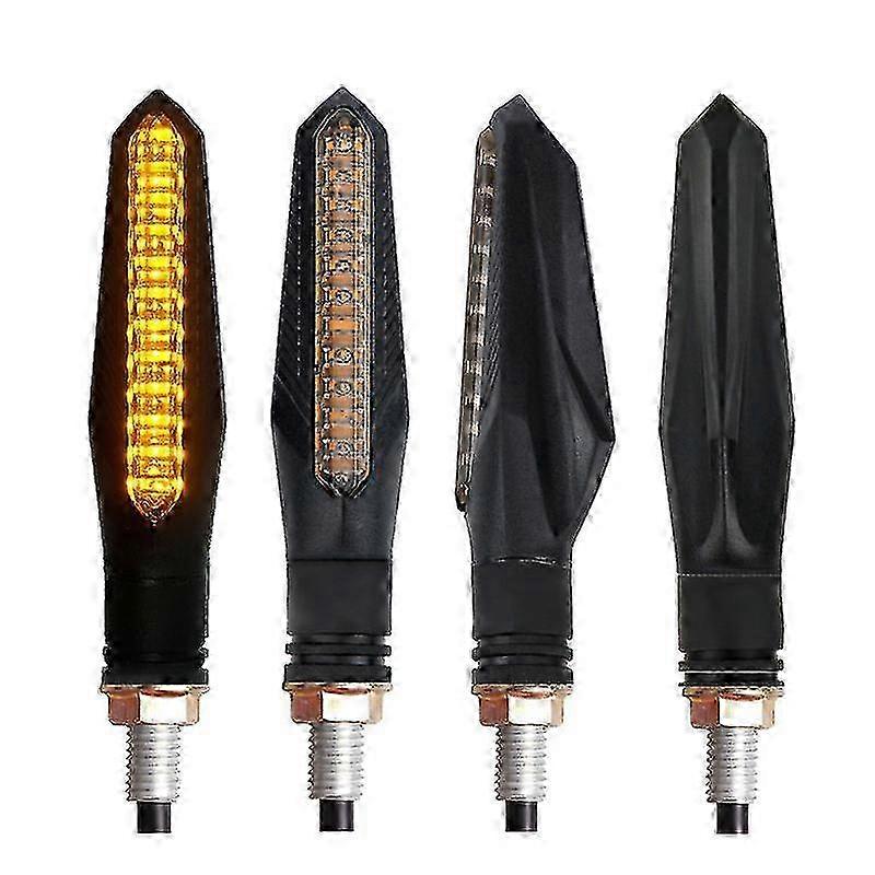 Universal LED Turn Signal Light for Motorcycle - Flowing Arrow Amber Blinker Indicator & Flashing Brake Light Signals