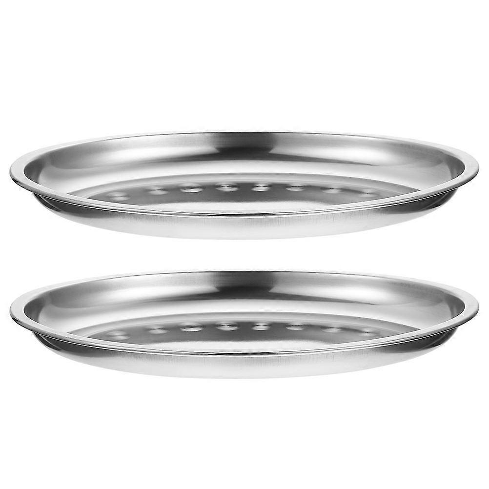Stainless Steel Oval Serving Plates High Temp Resistant Modern Design Food Platter for Home Restaurant Use Perfect for Snacks Fish Desserts 2pcs