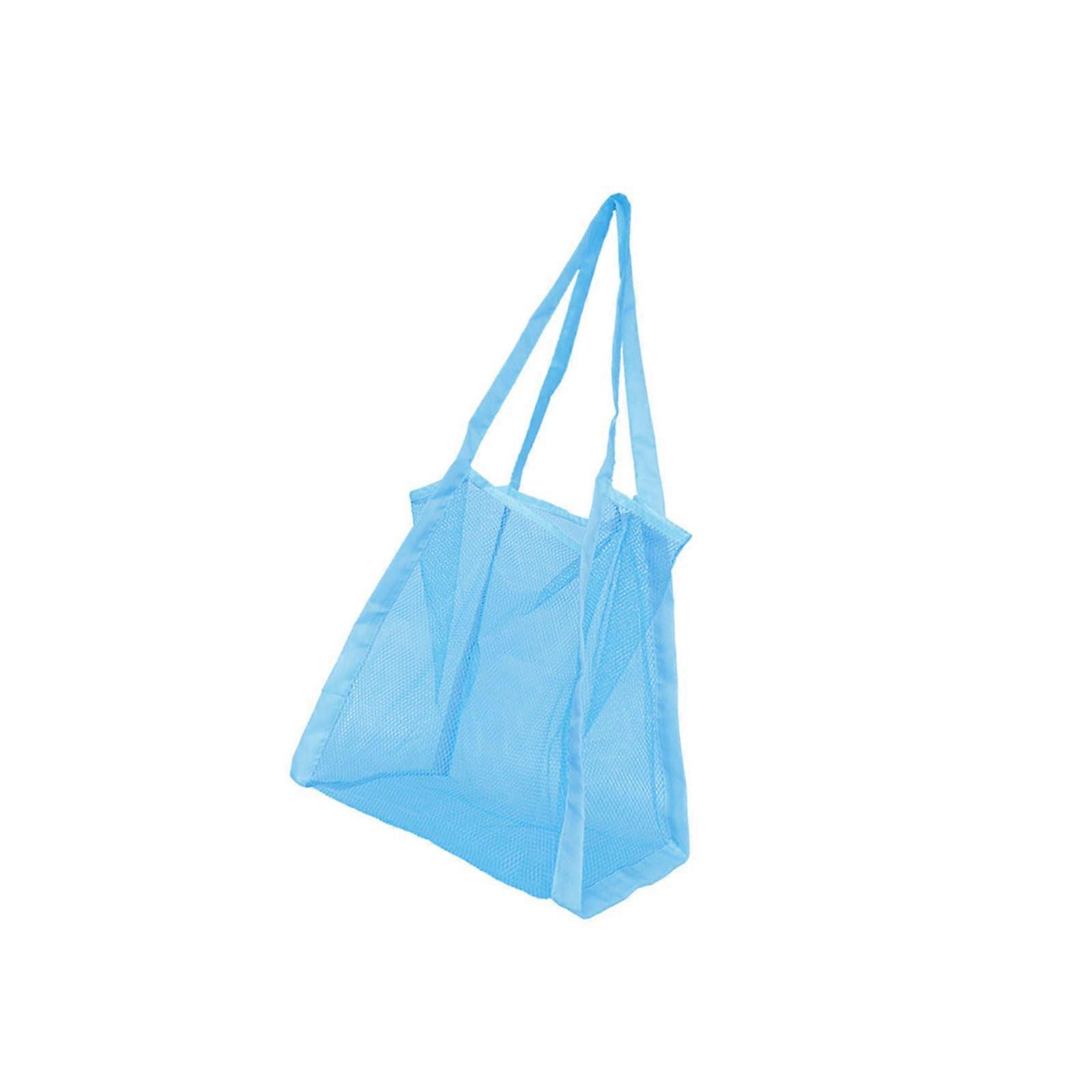Portable beach toy set with a waterproof mesh bag for quick drying, convenient for outdoor activities and travel, blue.