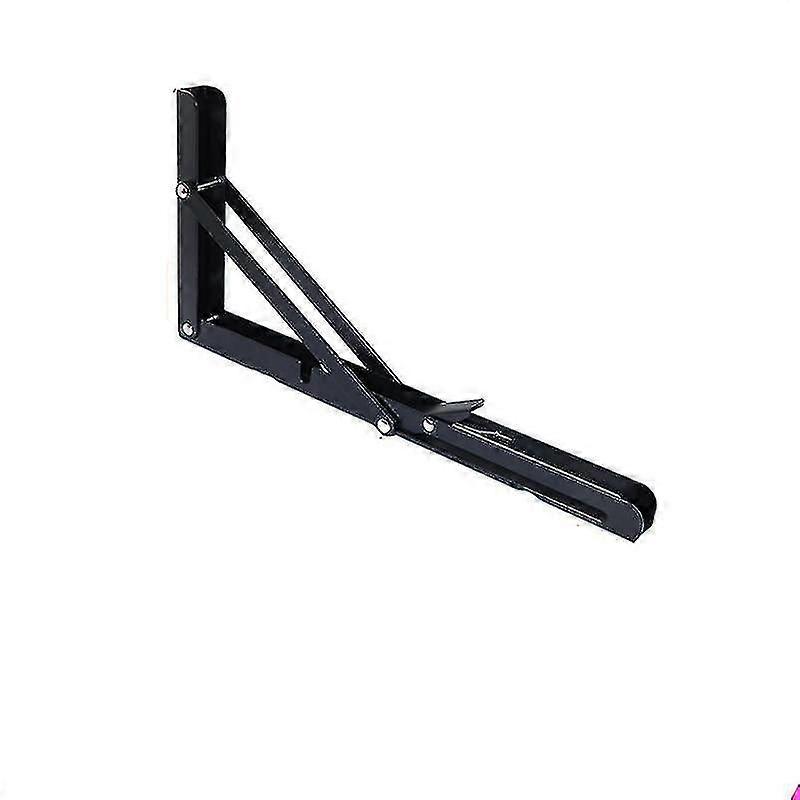 Adjustable Black 12 Inch Folding Angle Bracket - Wall Mounted Tool for Home Improvement & DIY Projects
