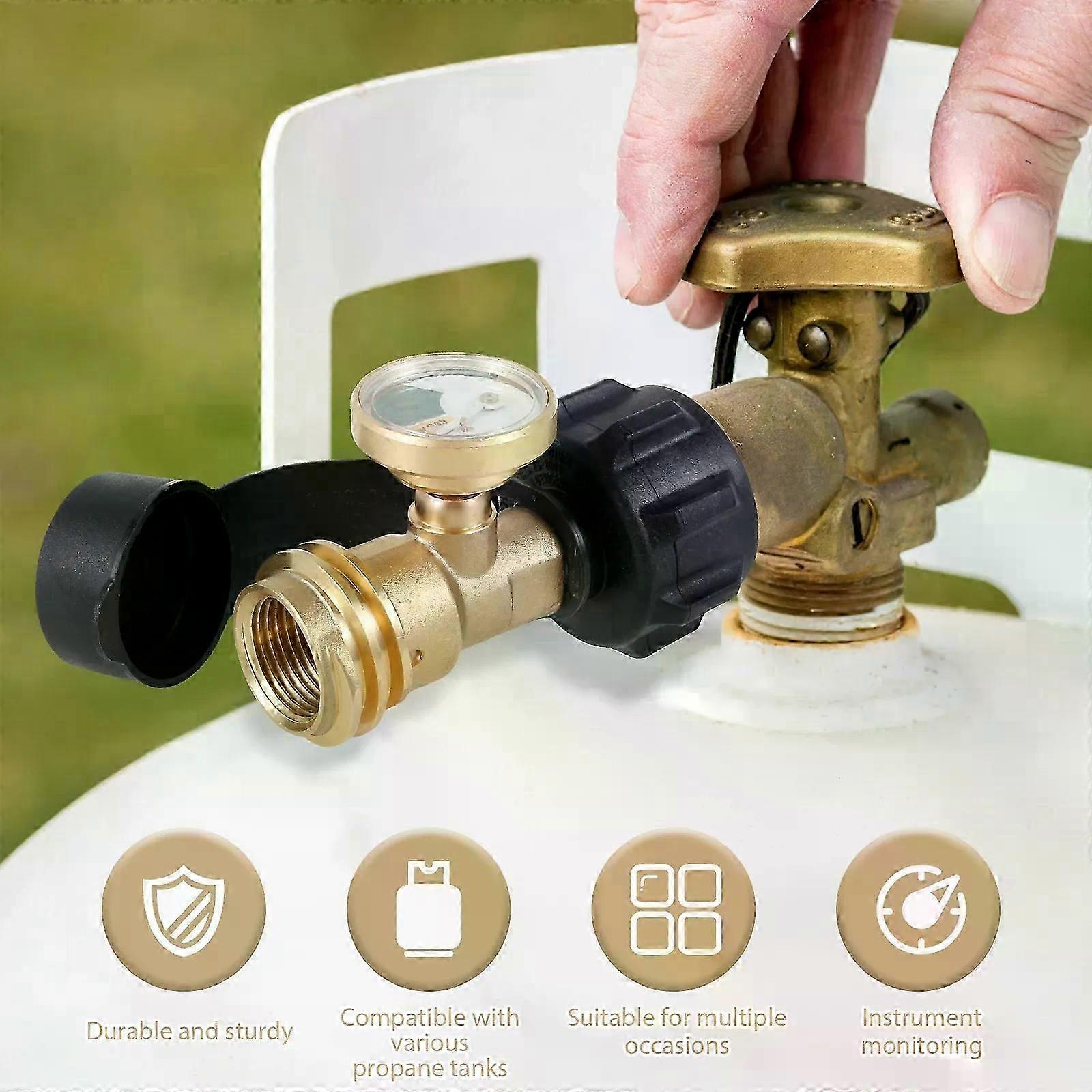 Propane Tank Gauge Level Indicator Leak Detector Gas Pressure Meter Universal Fit For RV Camper Cylinder BBQ Gas Grill Heater