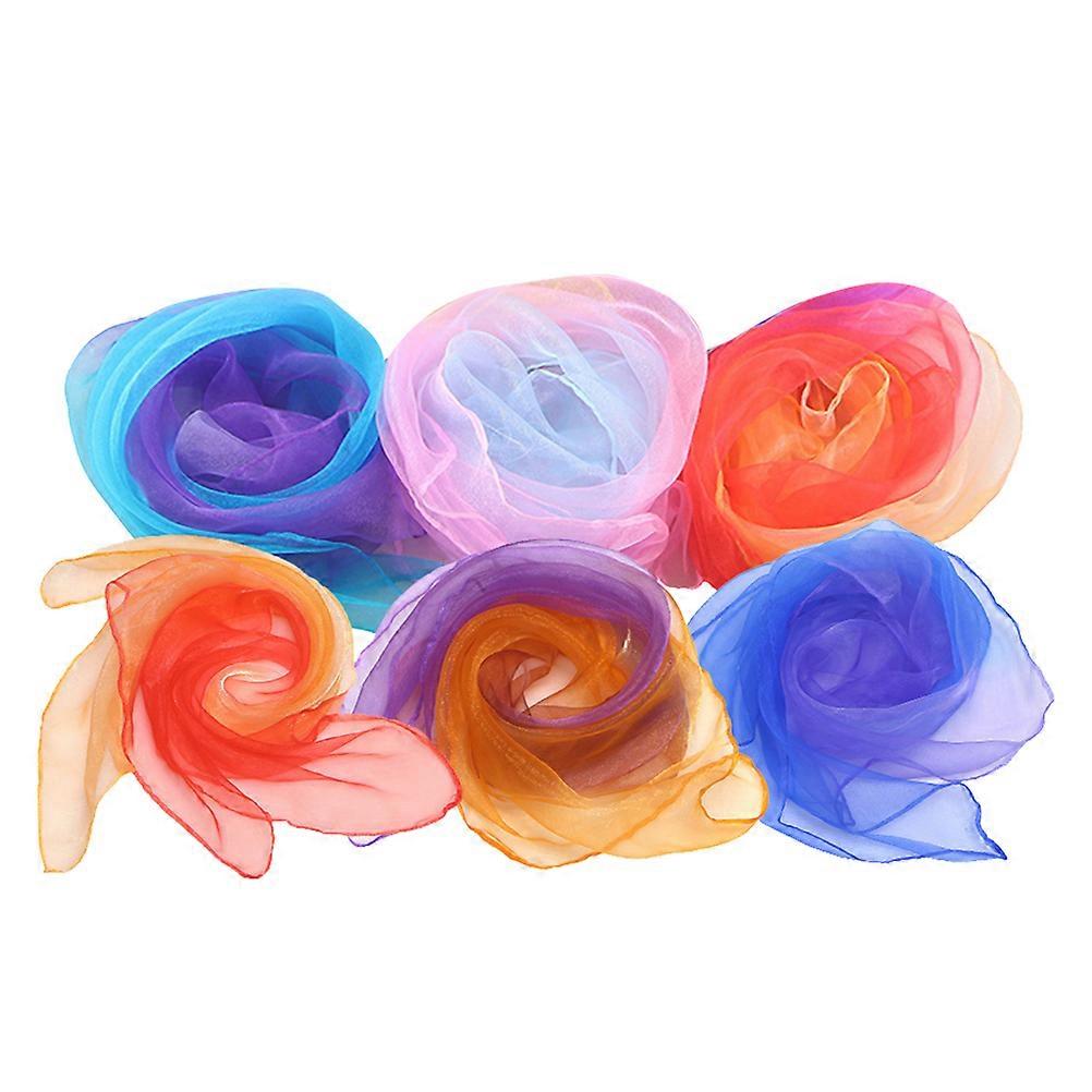 Multicolor Scarf Juggling Scarves Sun Block Kindergarten Activities 6Pcs