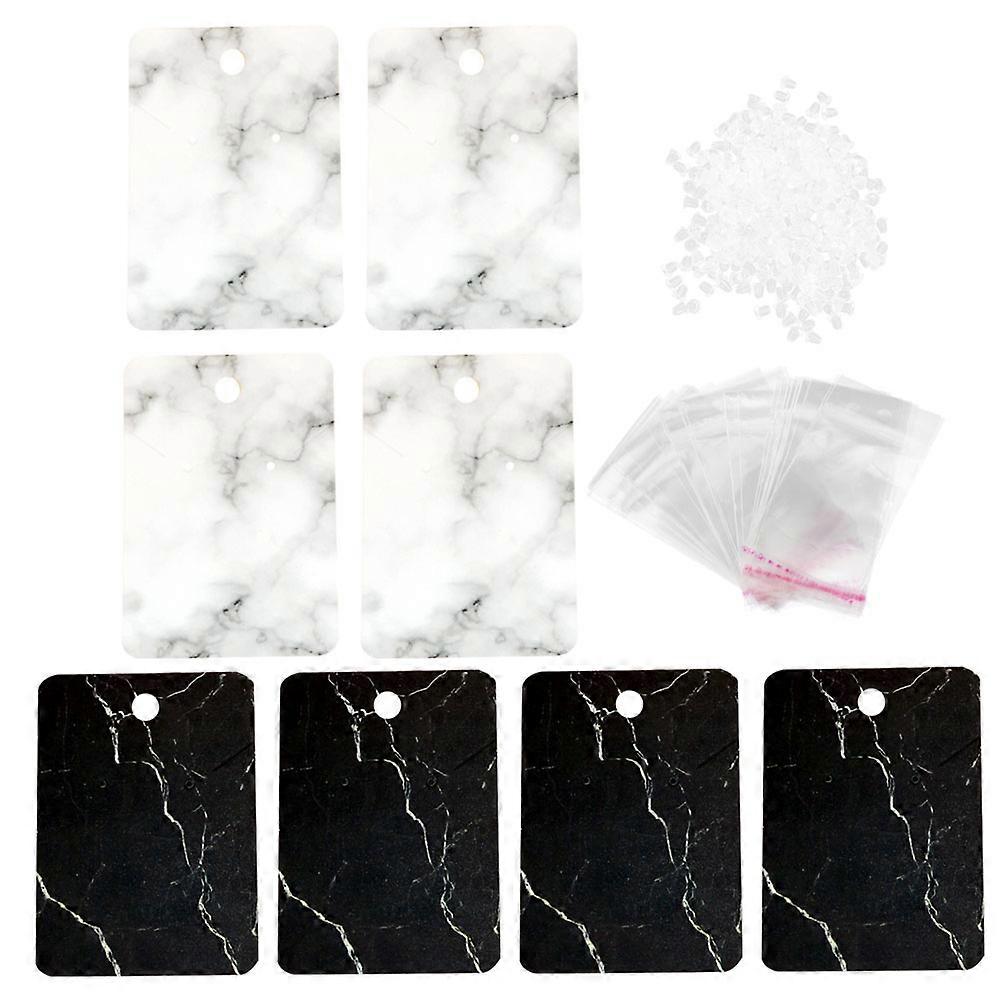 Earring Display Cards Marbling Pattern Jewelry Display Cards User Friendly Design Rectangular Shape Jewelry Retailers 800Pcs