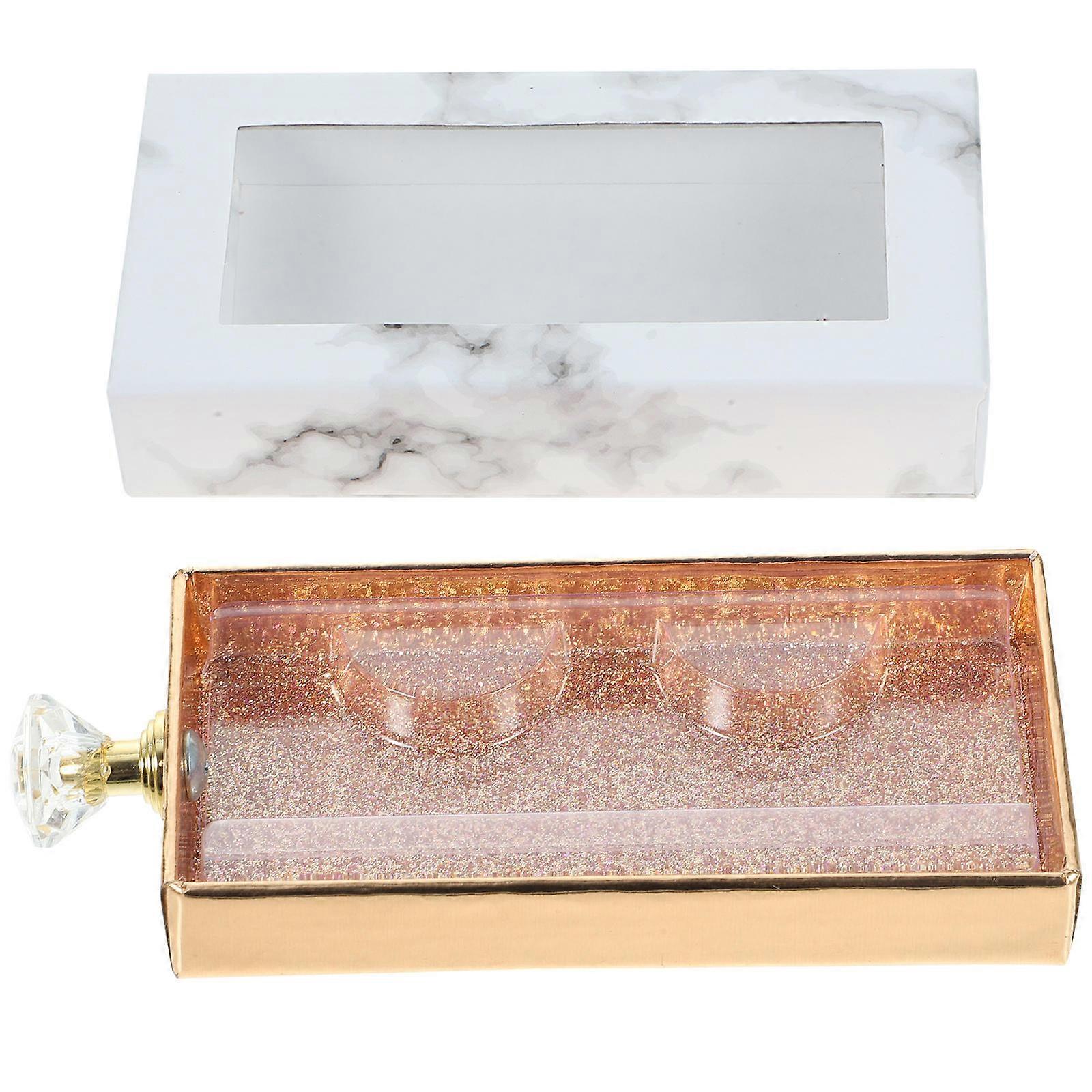Portable Eyelash Organizer with Handle for Storage Use Multi Color Plastic 7.8x5.9x2.4 Inches