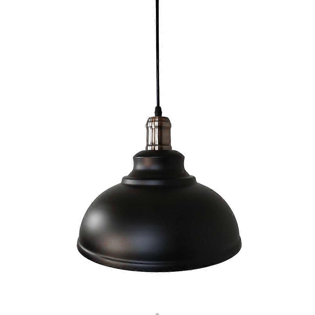 Industrial Vintage Iron Pendant Lamp with Black Shade for Dining Room Cafe or Loft 29cm