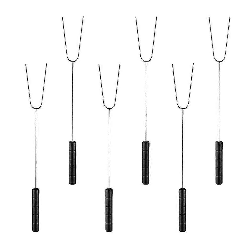 Stainless Steel Marshmallow Roasting Sticks for Barbecue with Comfortable Insulated Handle 6Pcs