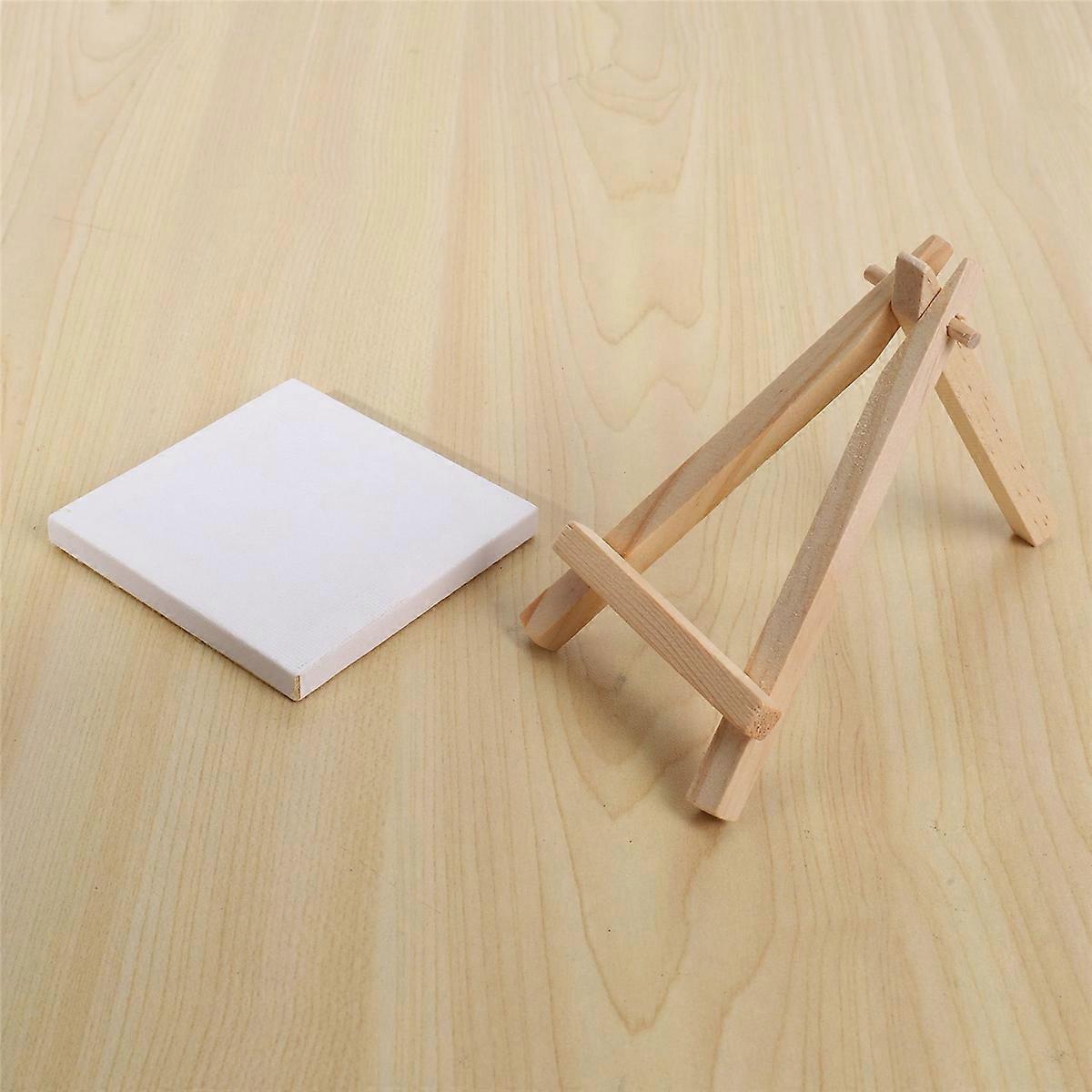 3 Inch X3 Inch Mini Canvas & 5 Inch Mini Easel Set Painting Craft Drawing Contains: 96 Mini Canvases