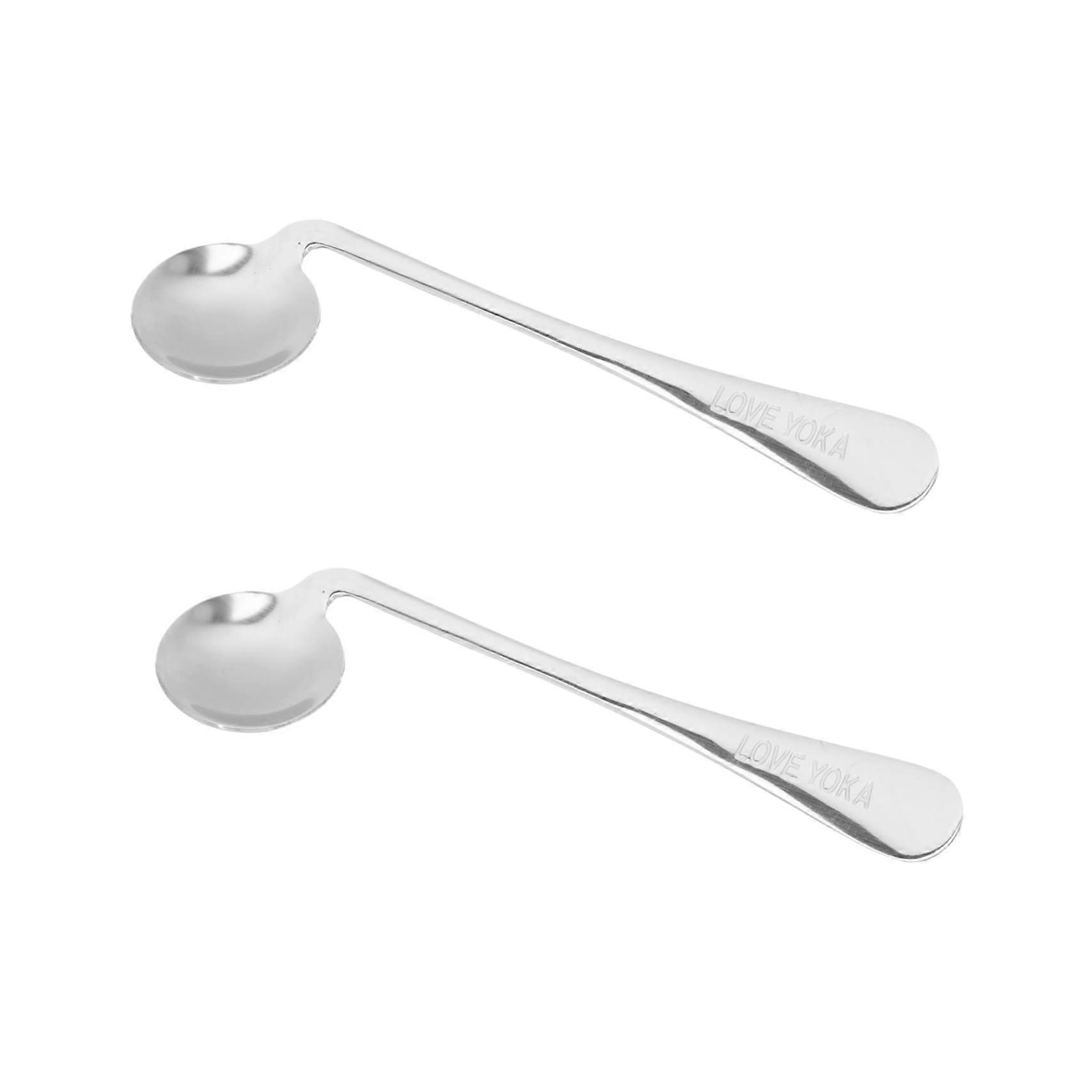 Set Of 2 Stainless Steel Tableware Utensils Teaspoon Chopsticks Baby Spoon Serving Spoon 17.00x3.80x1.00cm