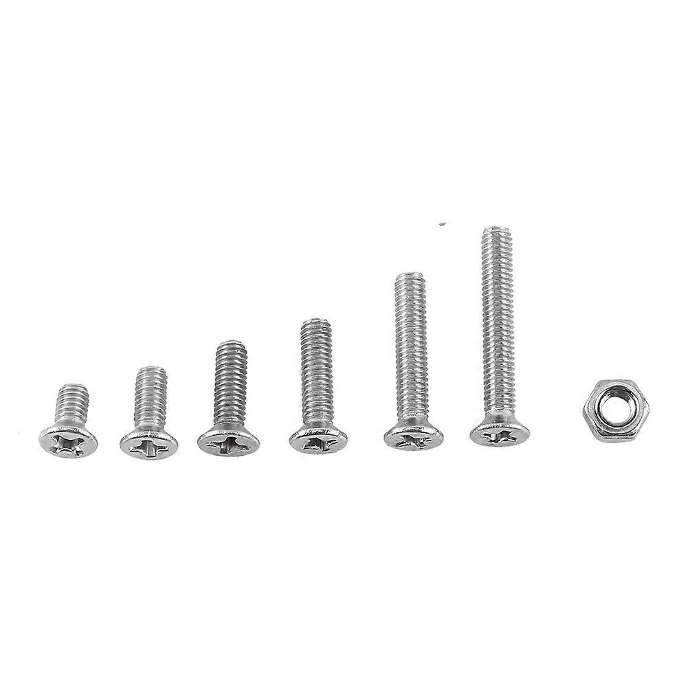 M3 304 Stainless Steel Flat Head Screws and Hex Nuts Assorted Set Corrosion Resistant Durable Fasteners for Electronics and DIY Projects
