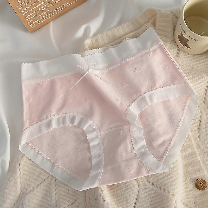 Antibacterial Comfortable and Minimalist Women's Underwear Cute and Fashionable Briefs Lace Hem and Seamless Cotton Underwear