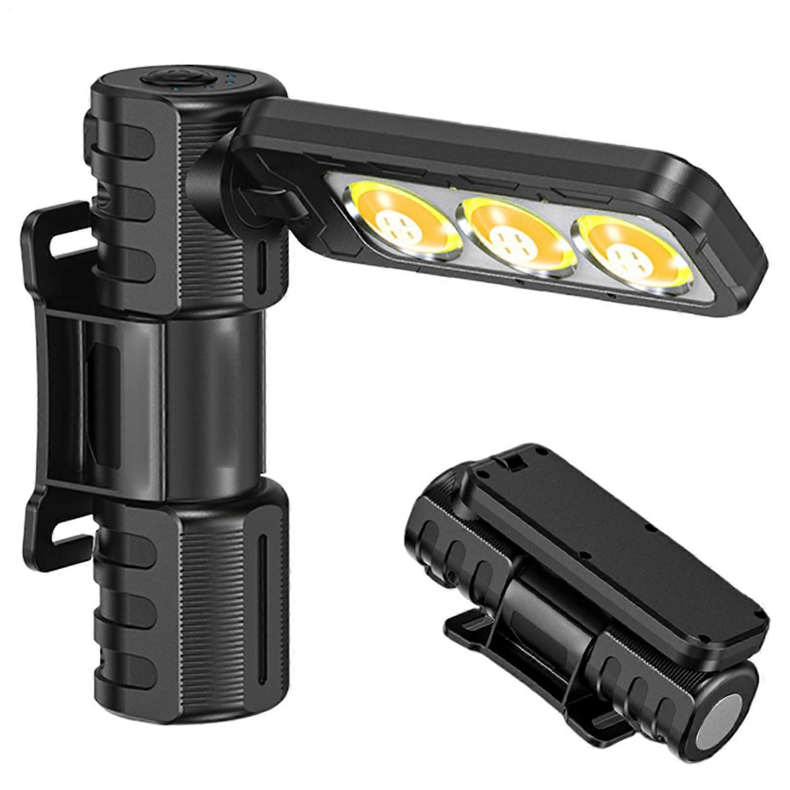LED Camping Light, Magnetic Foldable Work Light, Portable Lamp with 6 Brightness Levels for Construction and Hiking