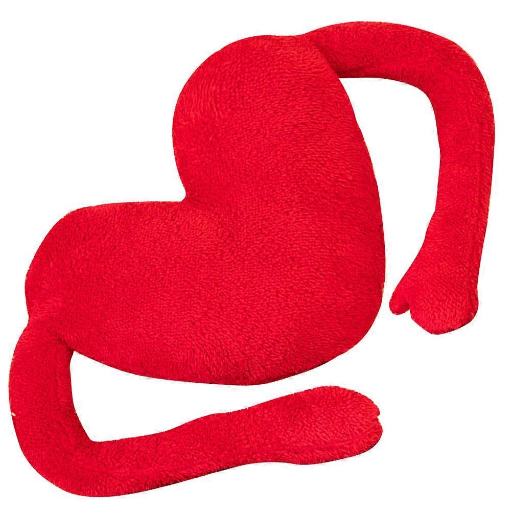 Cute Heart Shaped Plush Pillow for Kids with Soft Red Fabric and Safe Materials 14 x 12 inches