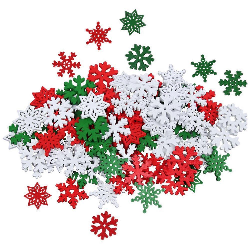 Wooden Snowflakes 50Pcs Snowflake Craft Pieces For Class Activities With Assorted Color Designed For Christmas Celebrations