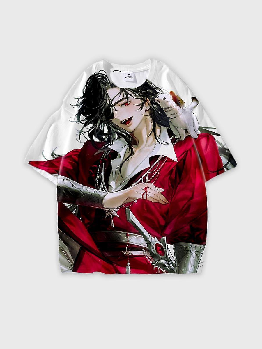 T-shirt round neck Role Pattern loose short sleeve E1042