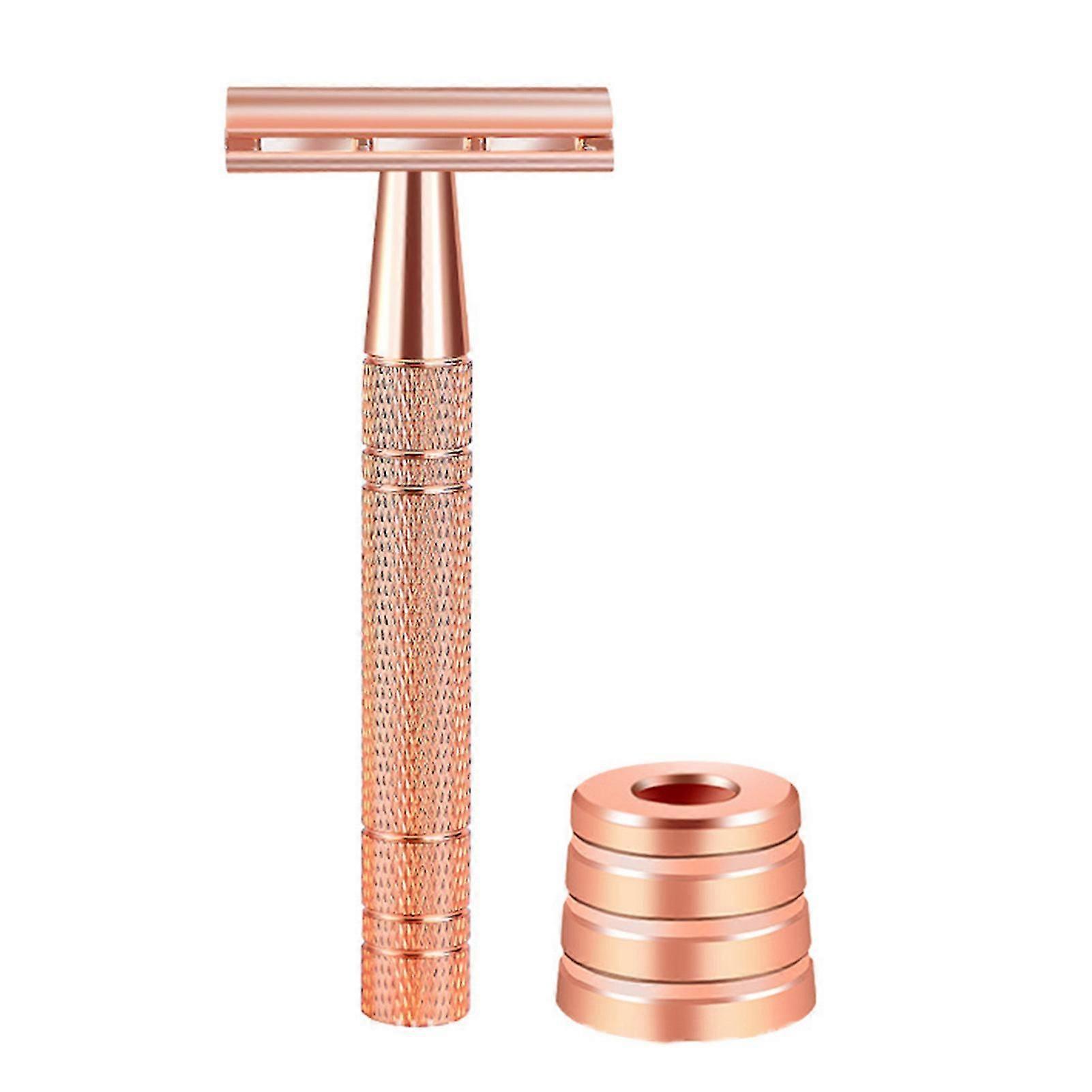 Heavy Duty Retro Manual Razors with Base Portable Replaceable Razors Heads Shaver for Beard Body Hair