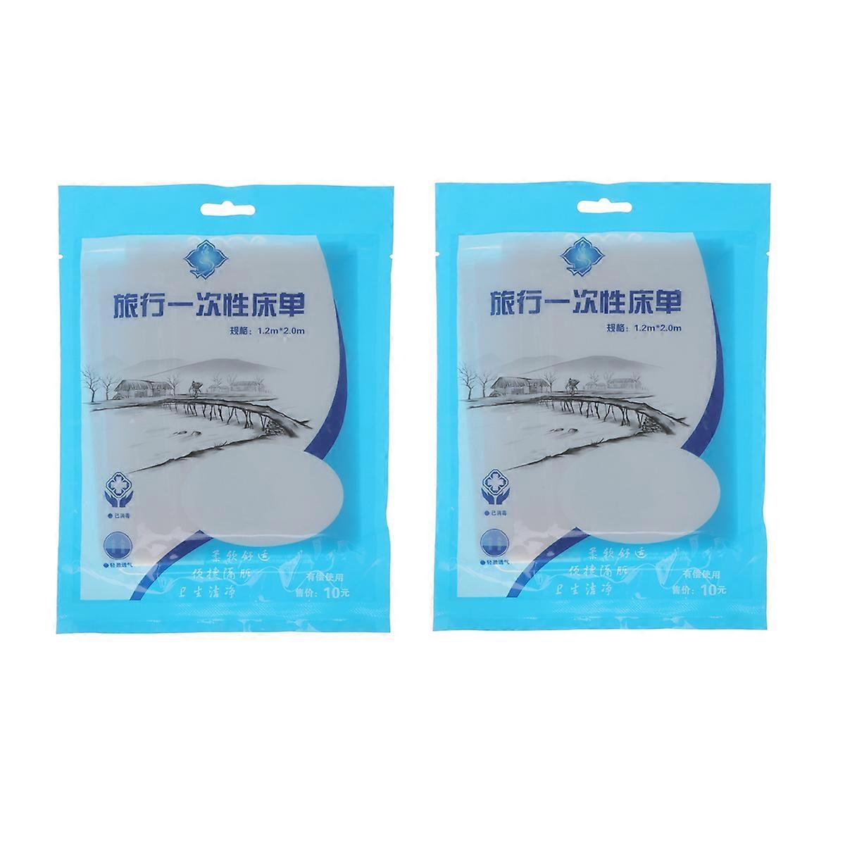 Disposable Bedsheets Travel 2Set Professional Bed Sheet For Travel Use 120X200Cm White Color