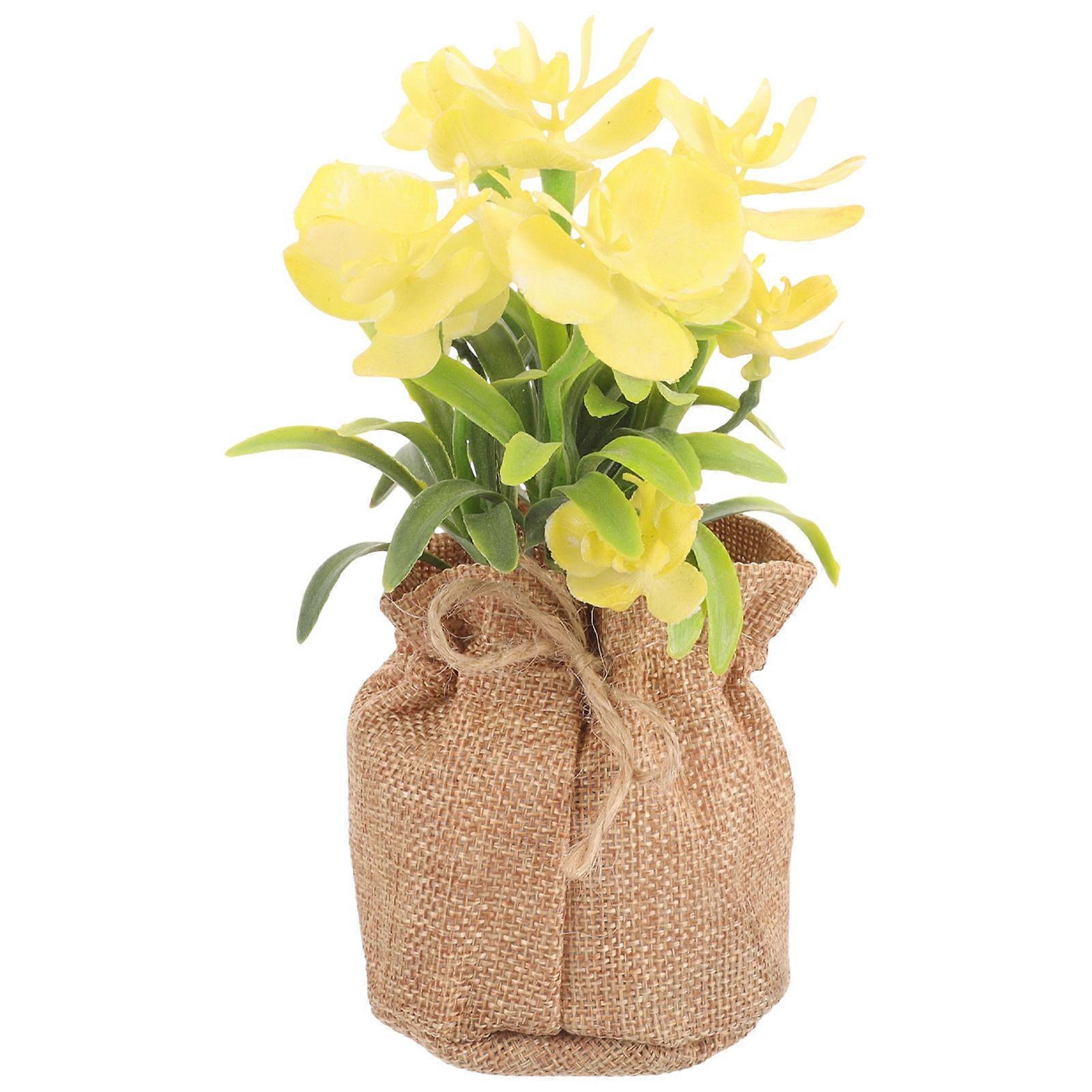 Artificial Potted Flowers for Home Office Decor Assorted Color Plastic Material Always Fresh No