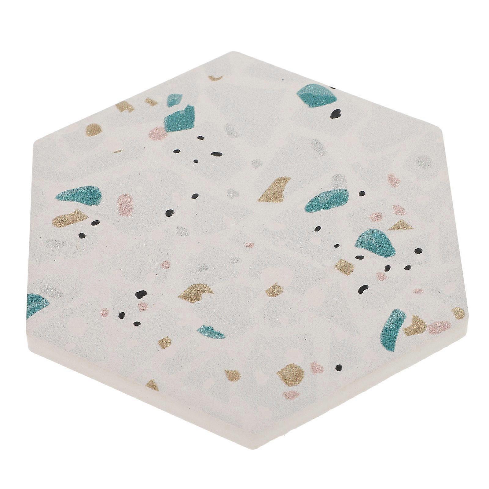Diatomite Coaster with Absorbent Hexagon Design for Home Decoration and Coffee Table Use Multi Color