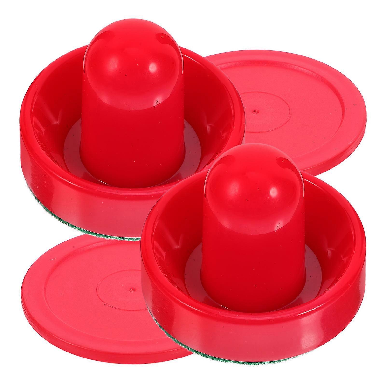 Red ABS Ice Hockey Pucks and Paddles Set for Party Game , Tabletop Sports Supplies
