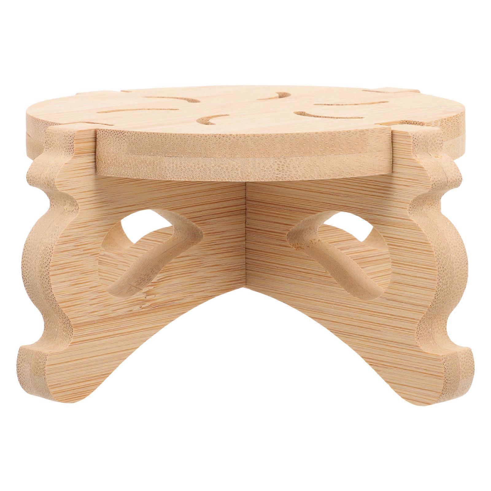 Durable Khaki Wood Plant Stand MultiFunctional Rustic Design Detachable Structure for Kids Use 16.5x9.1 inches