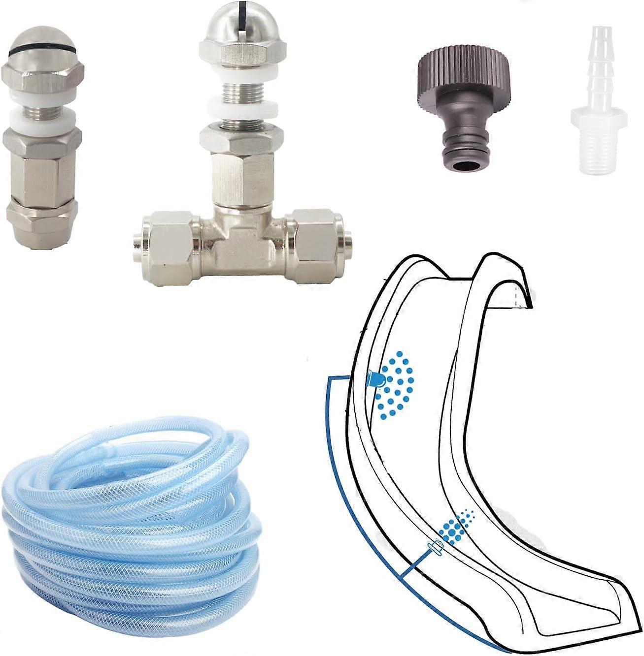 Pool Slide Spray Kit, Pool Spray Kit with Hose Adapter,