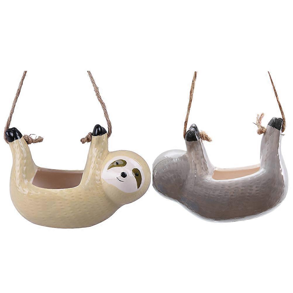 Hanging Animal Pot Decor Sloth Flower Pot Home Decoration 16X10cm Indoor Plant Pot 2Pcs
