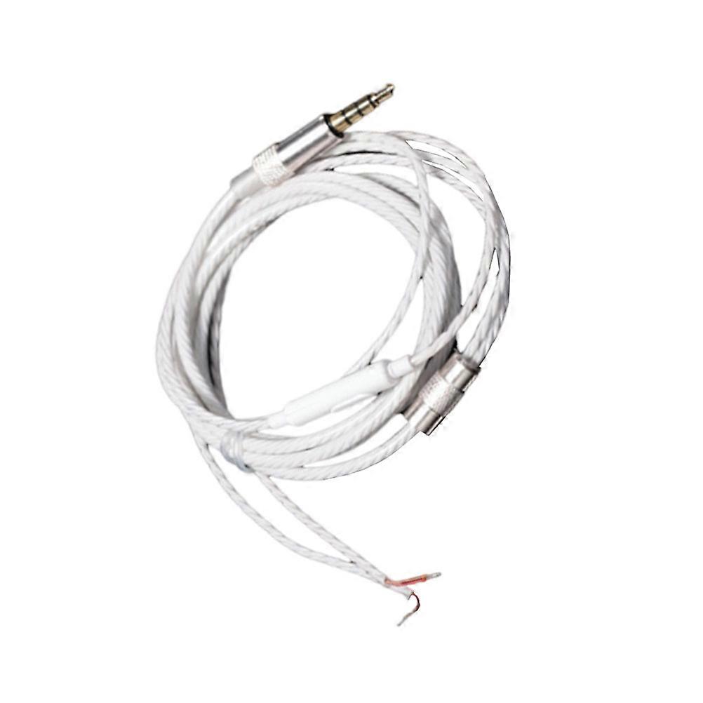 DIY Earphone Repair Cable with Microphone Made of Durable PVC and Copper Wire White 20 Cores